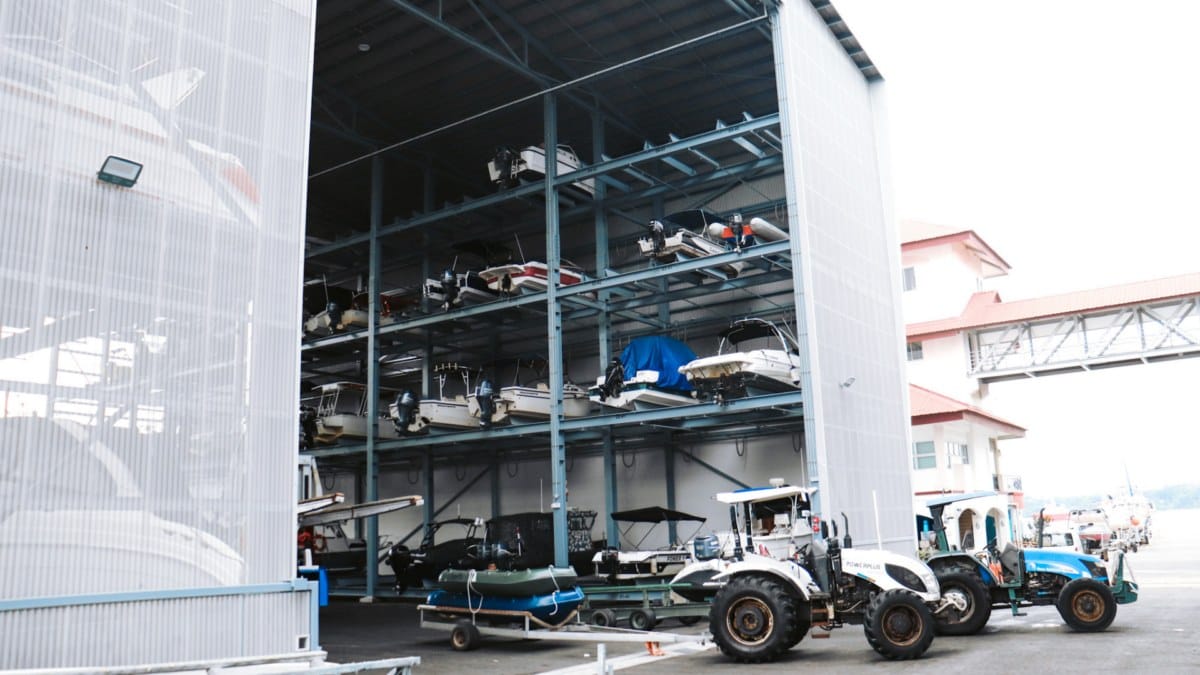 Boat-storage facilities at SAF Yacht Club