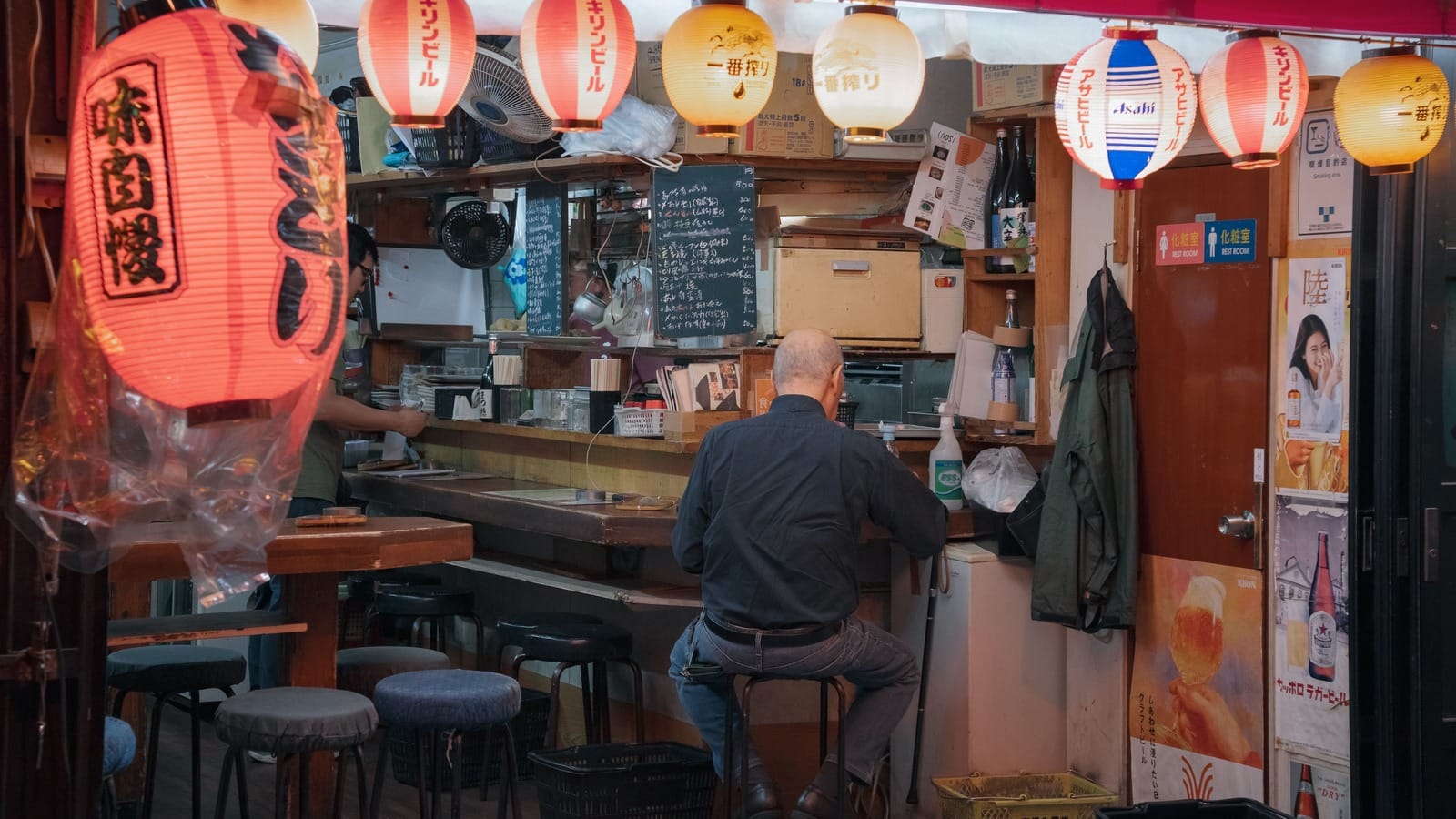 Warm Japanese izakaya interior