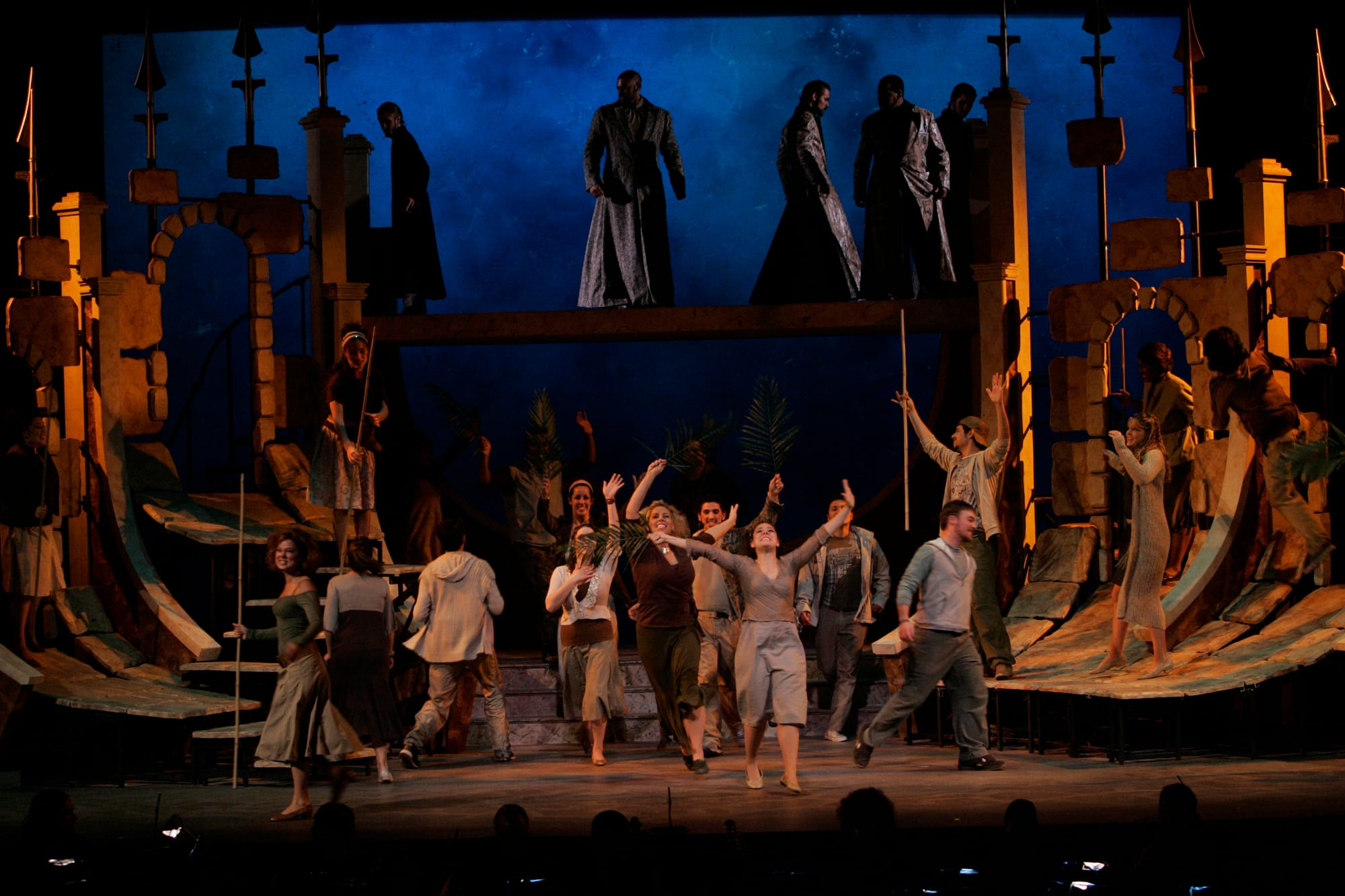 Ensemble performing in Otterbein College's 2005 production of Jesus Christ Superstar, photographed by Karl Kuntz; not the Singapore production.