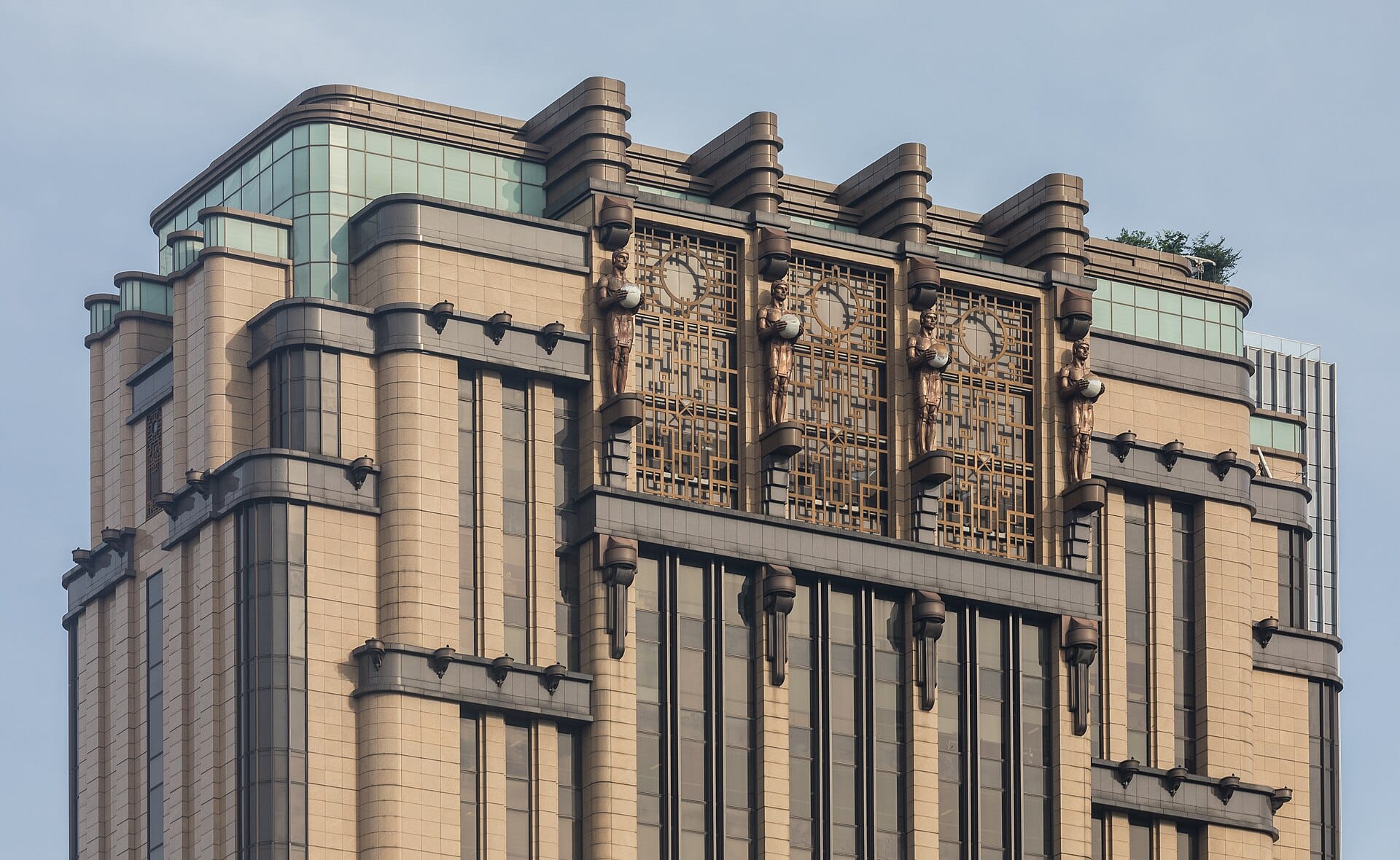Art Deco facade of Parkview Square in Singapore, venue of the Horizon of Khufu VR experience